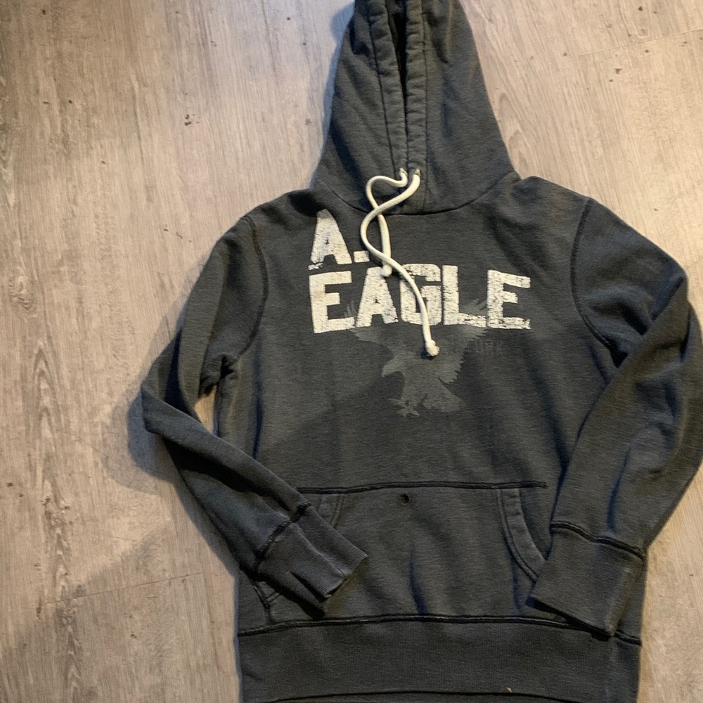 American Eagle Outfitters Men's Dark Gray Hoodie